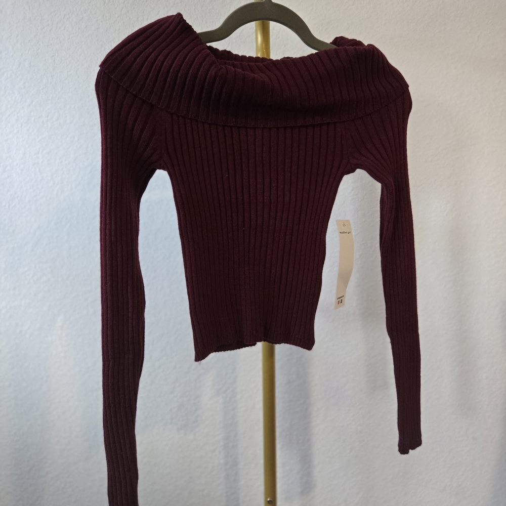 Madden Girl Burgundy Cowl Neck Sweater